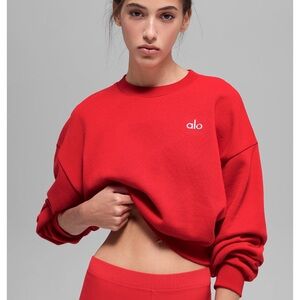 ALO Yoga Women's candy red crewneck - size small